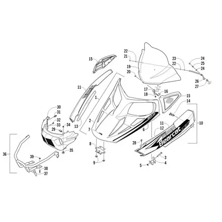 Боковина правая черная Arctic Cat Z1 XT, 570 XT 09+ 3718-030, 2718-646, 2718-656, 3718-032, 3718-392, 5606-356