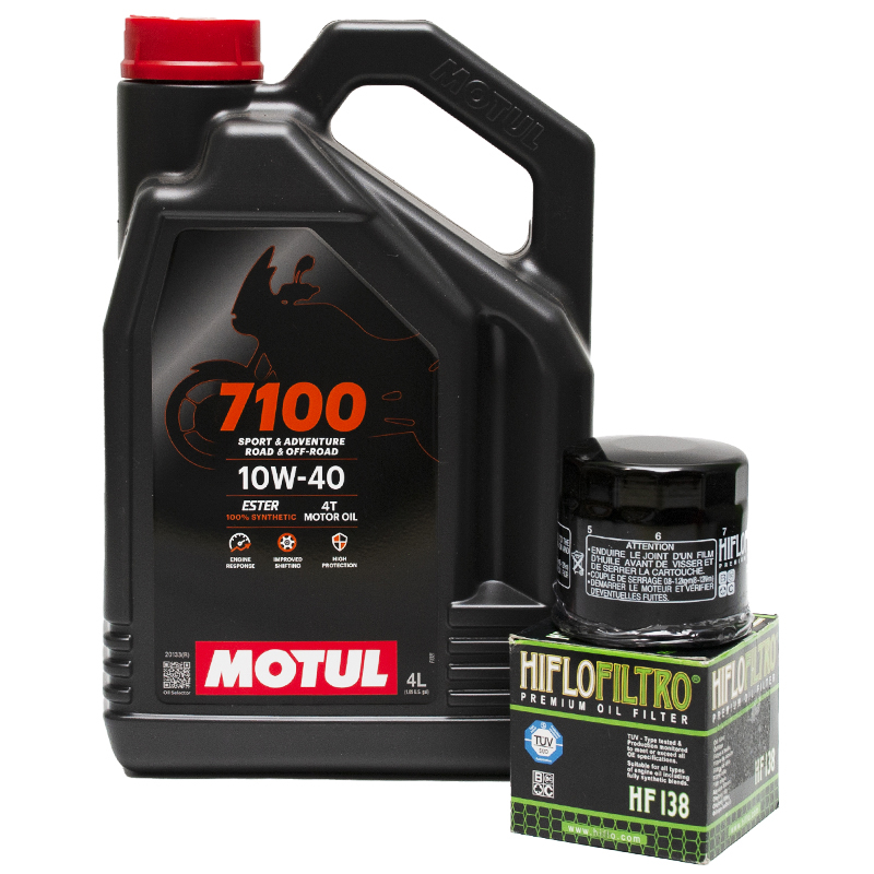 Набор масло 4 литра Motul 7100 10w40 и фильтр HF138