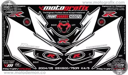 Наклейка Motografix NS007U для мотоциклов SUZUKI GSX-R 600/750 '04-05