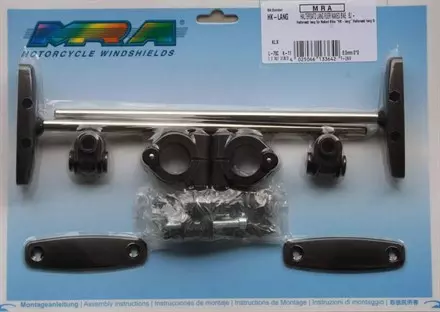 Крепление ветрового стекла универсальное длина спиц 260 мм на руль 22/25 мм