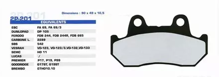 Тормозные колодки Nissin 2P-201NS для мотоциклов