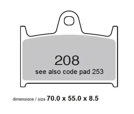 Тормозные колодки Nissin 2P-208NS для мотоциклов