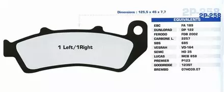 Тормозные колодки Nissin 2P-258ST для мотоциклов