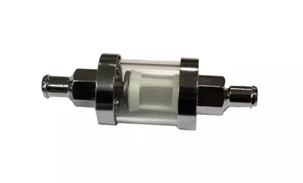 Фильтр бензиновый хромированный, D = 28mm, L = 60m