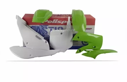 Комплект пластика Kawasaki KX65 '2000-19 зелено-белый Oem (13-15)