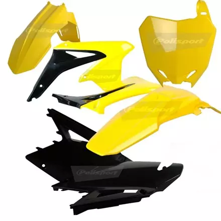 Комплект пластика Suzuki RMZ450 '2008-17 желтый-черный Oem (17)