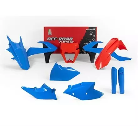 Комплект пластика KTM XC-W125-150/EXC/EXCF/XC-W250-500 17-18 Оранжевый/Винтаж Светло-Голубой