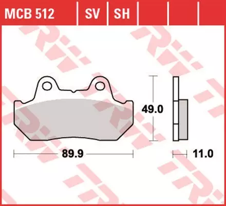 Тормозные колодки TRW MCB512 для мотоциклов