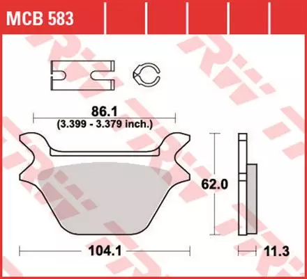 Тормозные колодки TRW MCB583 для мотоциклов