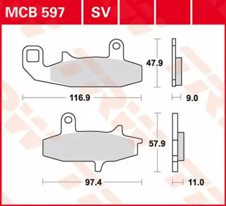 Тормозные колодки TRW MCB597 для мотоциклов