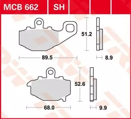 Тормозные колодки TRW MCB662 для мотоциклов