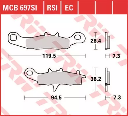 Тормозные колодки TRW MCB697SI для мотоциклов