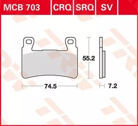 Тормозные колодки TRW MCB703 для мотоциклов