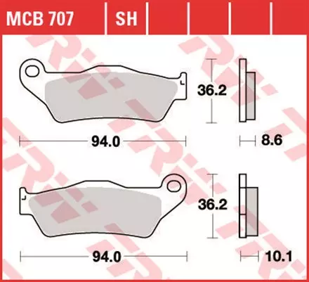 Тормозные колодки TRW MCB707 для мотоциклов