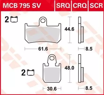 Тормозные колодки TRW MCB795SV для мотоциклов