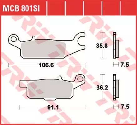 Тормозные колодки TRW MCB801SI для мотоциклов