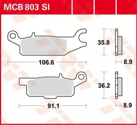 Тормозные колодки TRW MCB803SI для мотоциклов