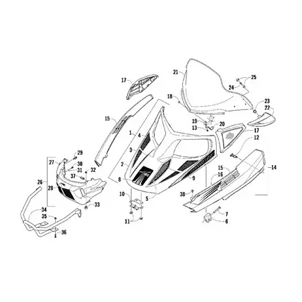 Наклейка капота правая Arctic Cat Z1 XT, 570 XT 09+  8611-538
