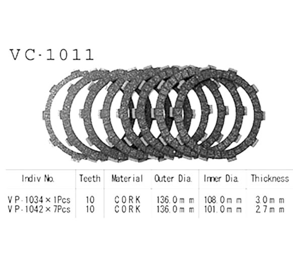 Фрикционные диски сцепления Vesrah VC1011 для мотоциклов