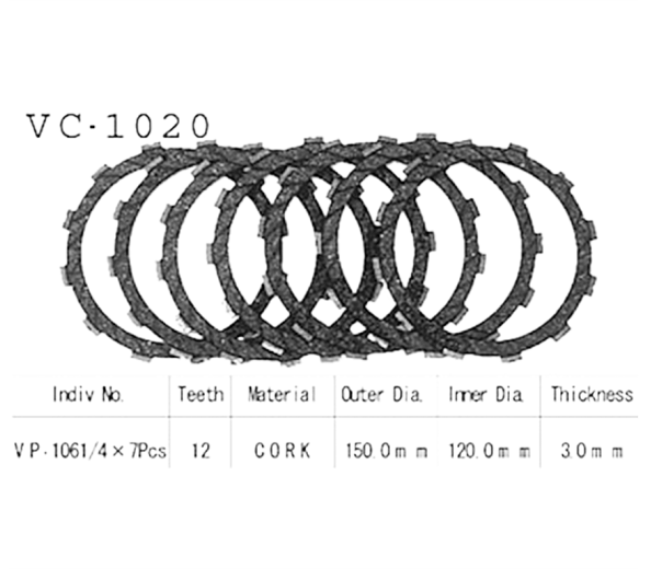 Фрикционные диски сцепления Vesrah VC1020 для мотоциклов