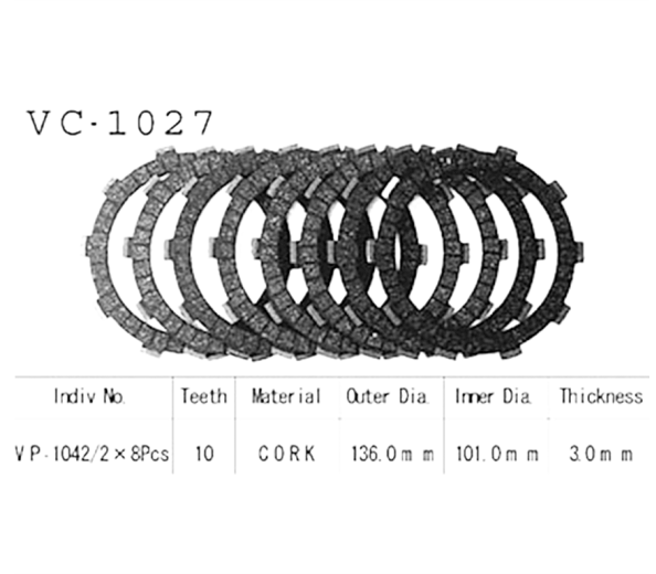 Фрикционные диски сцепления Vesrah VC1027 для мотоциклов
