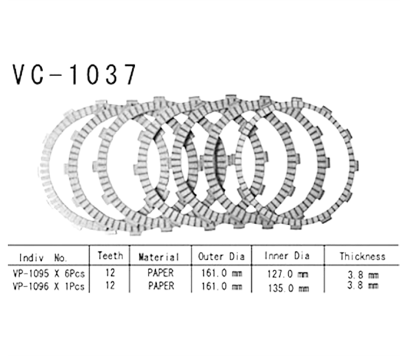 Фрикционные диски сцепления Vesrah VC1037 для мотоциклов