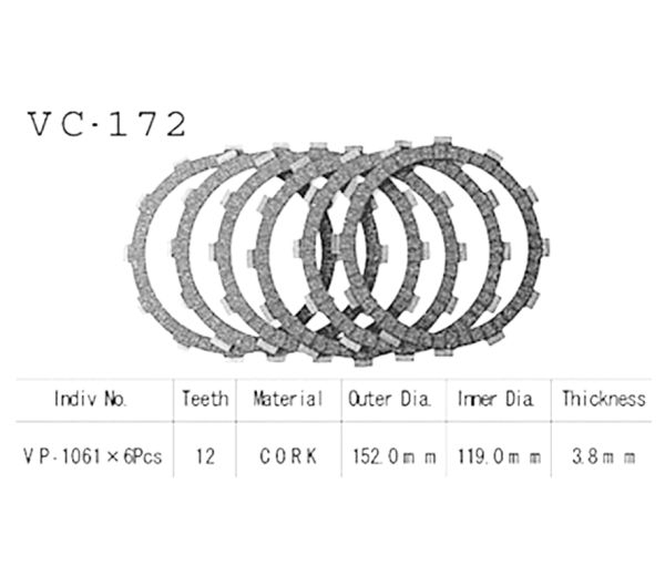 Фрикционные диски сцепления Vesrah VC172 для мотоциклов