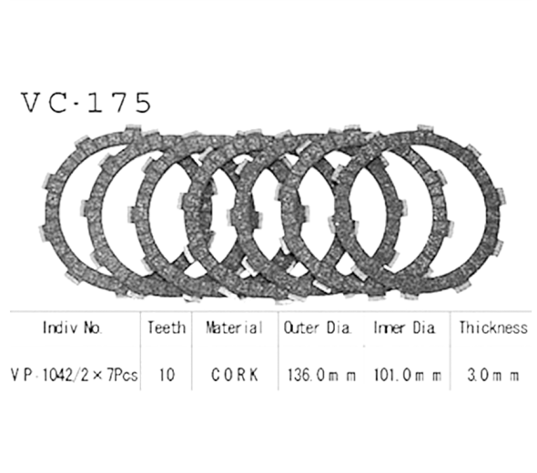 Фрикционные диски сцепления Vesrah VC175 для мотоциклов