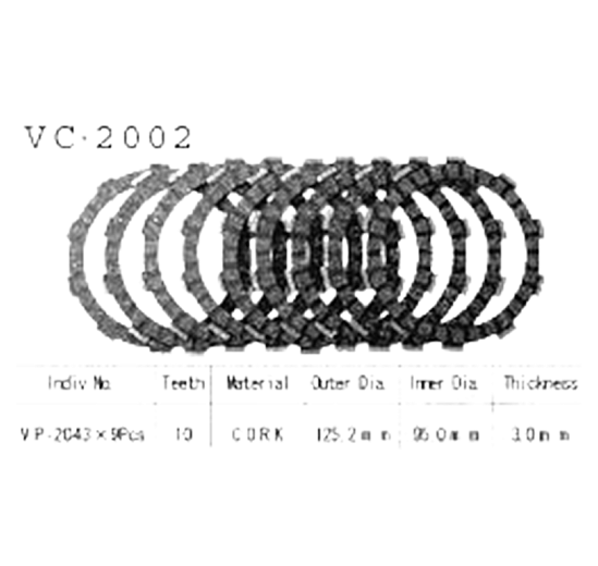 Фрикционные диски сцепления Vesrah VC2002 для мотоциклов