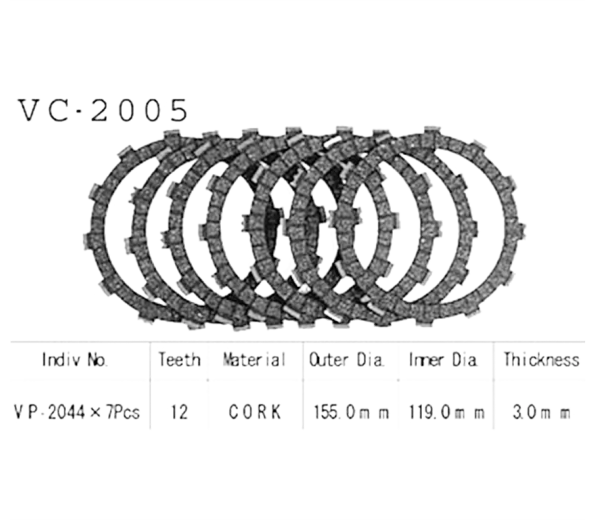 Фрикционные диски сцепления Vesrah VC2005 для мотоциклов