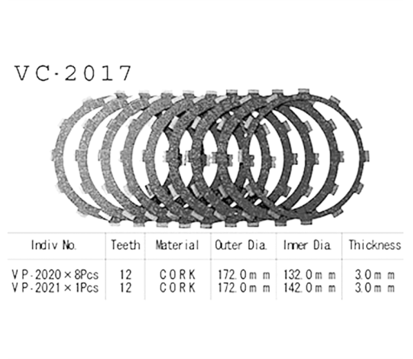 Фрикционные диски сцепления Vesrah VC2017 для мотоциклов