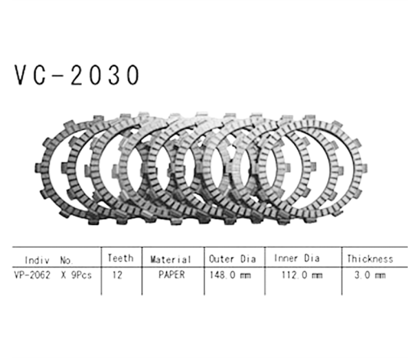 Фрикционные диски сцепления Vesrah VC2030 для мотоциклов