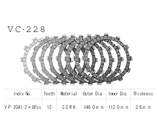 Фрикционные диски сцепления Vesrah VC228 для мотоциклов