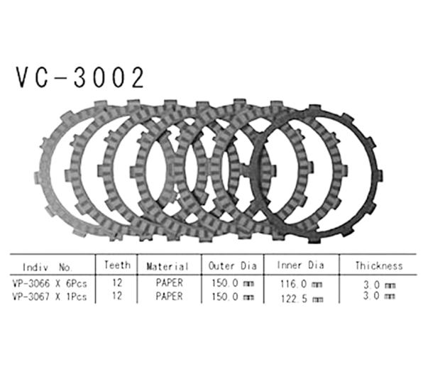 Фрикционные диски сцепления Vesrah VC3002 для мотоциклов