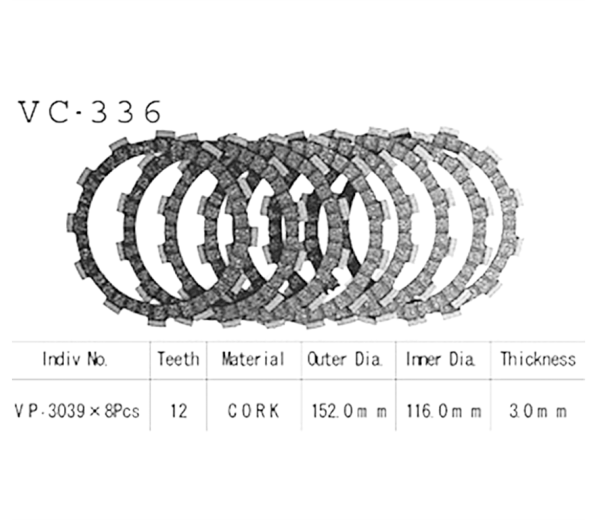 Фрикционные диски сцепления Vesrah VC336 для мотоциклов