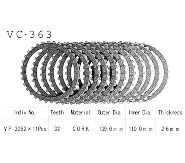 Фрикционные диски сцепления Vesrah VC363 для мотоциклов