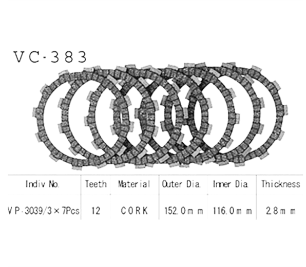 Фрикционные диски сцепления Vesrah VC383 для мотоциклов