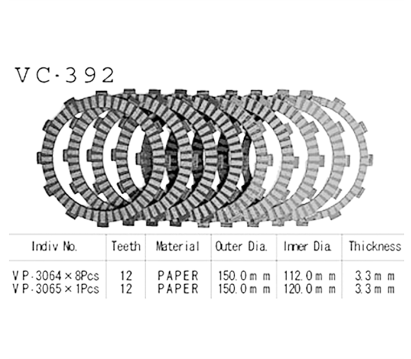 Фрикционные диски сцепления Vesrah VC392 для мотоциклов