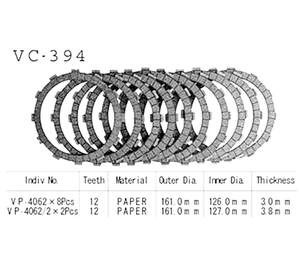 Фрикционные диски сцепления Vesrah VC394 для мотоциклов