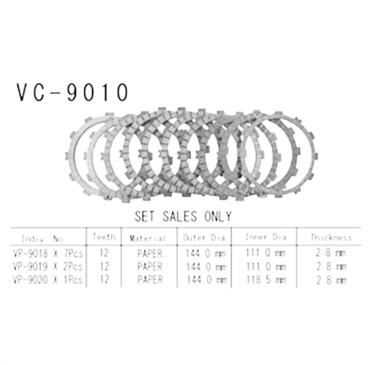Фрикционные диски сцепления Vesrah VC9010 для мотоциклов