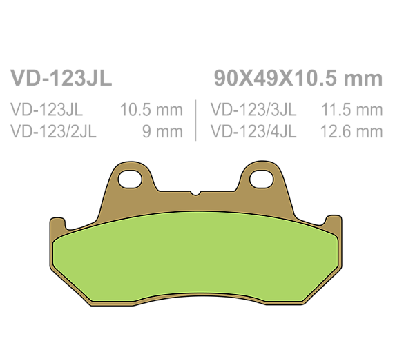 Тормозные колодки Vesrah VD 123/2JL для мотоциклов