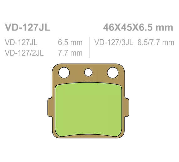 Тормозные колодки Vesrah VD 127/2JL для мотоциклов