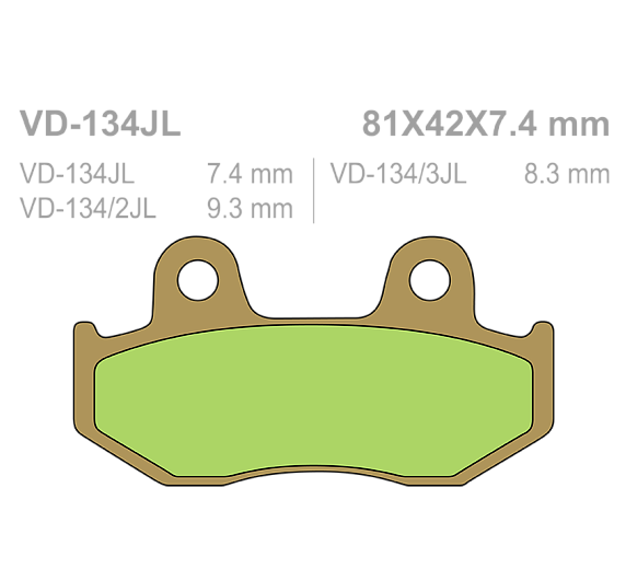 Тормозные колодки Vesrah VD 134JL для мотоциклов