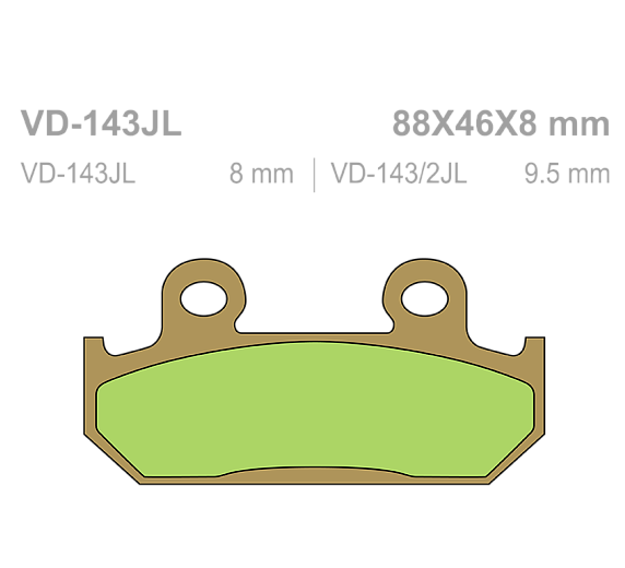 Тормозные колодки Vesrah VD 143JL для мотоциклов