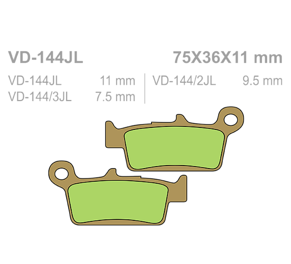 Тормозные колодки Vesrah VD 144/2JL для мотоциклов