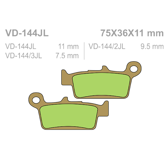 Тормозные колодки Vesrah VD 144JL для мотоциклов