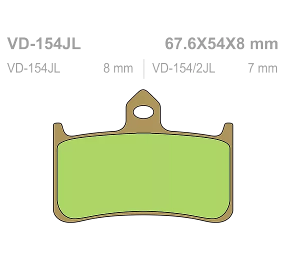 Тормозные колодки Vesrah VD 154/2JL для мотоциклов