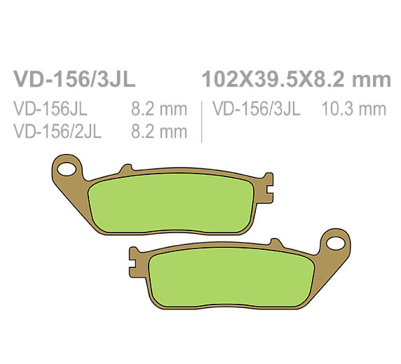 Тормозные колодки Vesrah VD 156/3JL для мотоциклов
