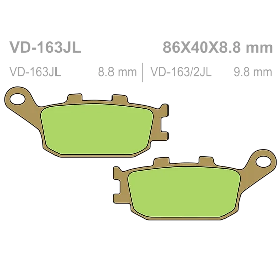 Тормозные колодки Vesrah VD 163JL для мотоциклов