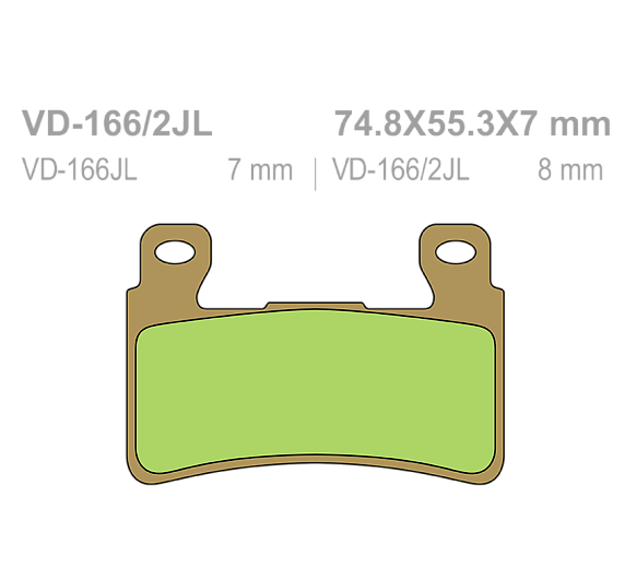 Тормозные колодки Vesrah VD 166/2RJL для мотоциклов